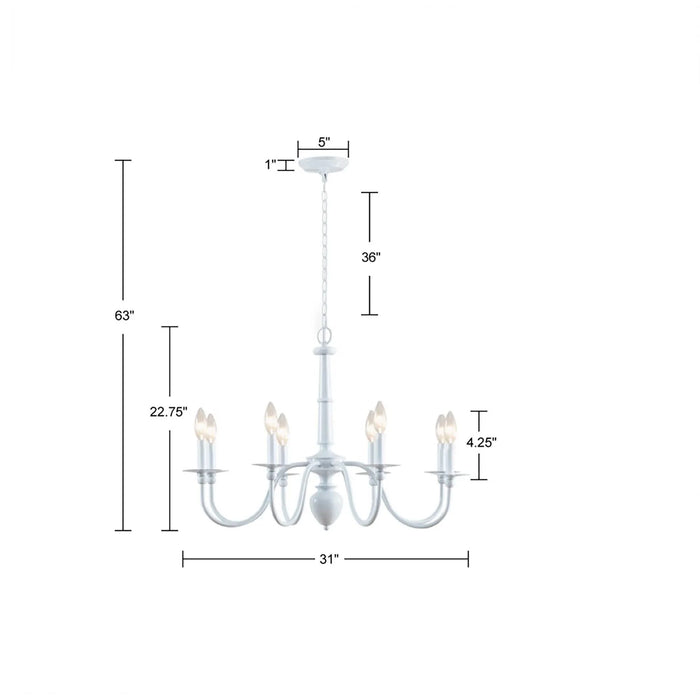 8-Light Traditional Metal Chandelier Default -DTYStore