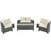 8-Piece Outdoor Wicker Round Sofa Set with Rectangular Coffee Table Default -DTYStore