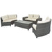 8-Piece Outdoor Wicker Round Sofa Set with Rectangular Coffee Table Default -DTYStore