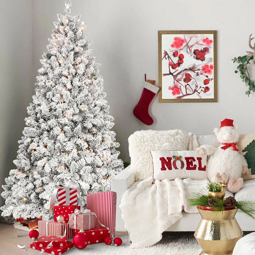 4FT Flocked Christmas Tree with 150 UL Lights and 21 Natural Pine Cones – Snowy PVC Tips, 366 Tips, Hinged Structure, Stable Metal Stand, Easy Setup - Image 6