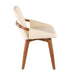 Cosmo Mid-Century Chair in Walnut and Cream Faux Leather by LumiSource - DTYStore