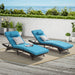 Outdoor Wicker Long Reclining Chair Set of 2 , Wicker Reclining Lounge Chair Lawn Sunbathing Chairs Recliner up to 150° Beach Poolside Garden - DTYStore