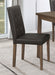 Side Chairs 2pc Set Walnut Brown Finish Wood Frame Faux Leather Back and Seat - DTYStore