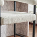 Modern Upholstered Bar Stools Set of 2, Boucle Fabric Counter Height Chairs with Metal Frame & Armrests, Kitchen Island Bar Chairs for Home, Dining Room, Cafe,White - DTYStore