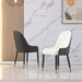 PU-Leather Chairs with Metal Legs & Backrest, Modern Desk Chair for Living Room, Dining Room, Black with 2 pieces - DTYStore
