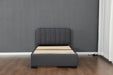 Twin Size Platform Bed Frame with 2 Storage Drawers and Headboard with USB, Linen Fabric Simple Style, Wooden Slats Support, No Box Spring Needed, Grey - DTYStore