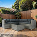 6 Pieces PE Rattan sectional Outdoor Furniture Cushioned Sofa set Grey Wicker, Dark Grey Cushion - DTYStore