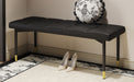 47*16 Inch Multifunctional Black Shoe Bench - Faux PU Cushion, Sturdy Metal Legs With Gold Accents.Suitable For Bedroom,Fitting room, Storage room, Dining room, and Living room,etc. - DTYStore