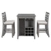 5-Piece Multi-Functional Rubber Wood Counter Height Dining Set with Padded Chairs and Integrated Wine Compartment - DTYStore