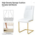 Modern dining chairs, dining room chairs, and golden leg cushioned chairs made of artificial leather, suitable for kitchens, living rooms, bedrooms, and offices. Set of 6 pieces (white+PU )C-001 - DTYStore