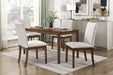 Contemporary Brown Finish Dining Chairs Set of 2 Fabric Upholstery Seat and Back Wooden Kitchen Dinng Furniture - DTYStore