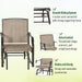 Outsunny 3 Piece Outdoor Glider Chair with Coffee Table Bistro Set, 2 Patio Rocking Swing Chairs with Breathable Sling Fabric, Glass Tabletop, for Backyard, Garden and Porch, Mixed Brown - DTYStore