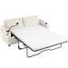 72.8" Corduroy Sleeper Sofa Loveseat Sofa with Full Size Mattress, Two USB Ports, Two Cup Holders, Two Side Pockets and a Phone Holder for Living Room, Beige - DTYStore