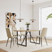 Dining Chairs Set of 4,Modern Kitchen Dining Room Chairs,Upholstered Dining Accent Chairs in linen Cushion Seat and Sturdy Black Metal Legs .Fabric dining chairs (Beige) - DTYStore