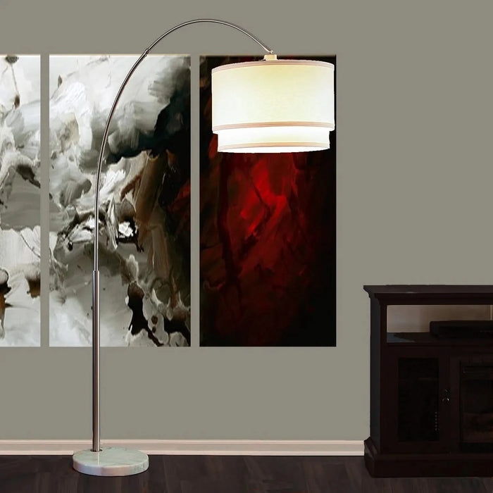 81'H DOUBLE SHADE MARBLE BASE FLOOR LAMP (3.65/43.20) Default -DTYStore