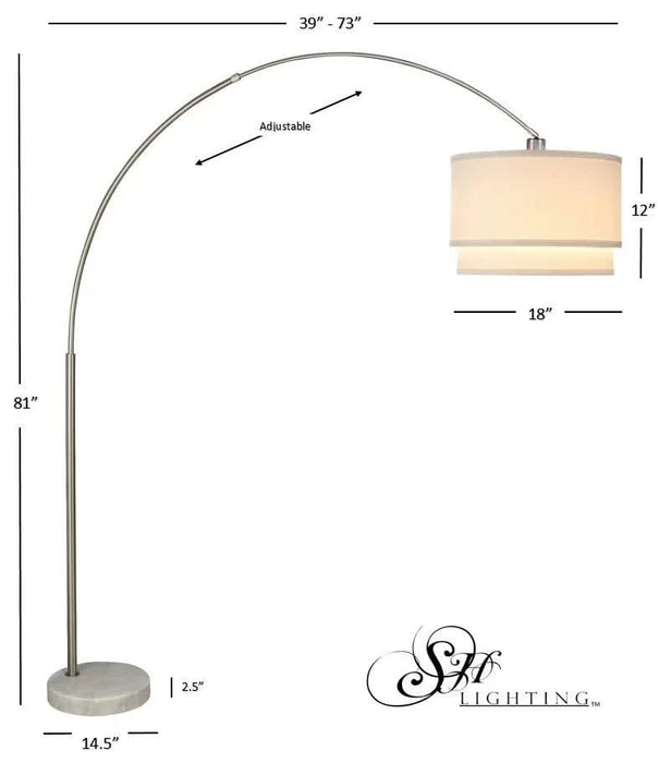 81'H DOUBLE SHADE MARBLE BASE FLOOR LAMP (3.65/43.20) Default -DTYStore