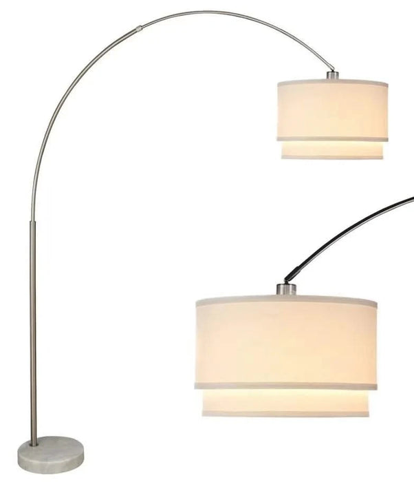 81'H DOUBLE SHADE MARBLE BASE FLOOR LAMP (3.65/43.20) Default -DTYStore