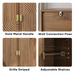Walnut Wood Buffet Cabinet with Line Groove Design,Sideboard Buffet Cabinet With Storage,Multifunctional Accent Cabinet for Living Room,Entryway,Hallway,Office,Kitchen - DTYStore