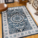 Area Rug 8x10 Vintage Bohemia Large Persian Non-slip Washable Rug For Living Room Kitchen Bedroom Living Room Flower Design Navy Blue - DTYStore