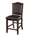 Dark Brown Wood Finish Set of 2 Counter Height Chairs Faux Leather Upholstery Seat Back Kitchen Dining Room Chair - DTYStore