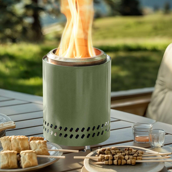 Smokeless Fire Pit, 304 Stainless Steel Tabletop Firepit Wood Pellets Burning Fire Pits for Camping, Bonfire, Low Smoke Portable Firepits for Outdoor Patio Backyard - DTYStore