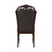 Formal Dining Chairs Set of 2 Cherry Finish Button-Tufted Faux Leather Upholstered Traditional Dining Room Furniture Elegant Classic - DTYStore