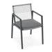 Outdoor Dining Set, Aluminum Dining Chair Set of 6 with Rope+Aluminum Dining Table with Faux Wood Top, Gray+Black - DTYStore
