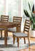 Transitional Set of 2pc Side Chairs Walnut Light Gray Ladder Back Chairs Solid wood 100% Polyester Fabric Upholstered Padded Seat Dining Room Furniture - DTYStore