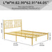 Metal Steel Platform Bed Frame with Iron-art Headboard (Queen Size) - Gold - DTYStore