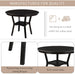 5-Piece Kitchen Dining Table Set Round Table with Bottom Shelf, 4 Upholstered Chairs for Dining Room(Espresso) - DTYStore