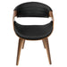 Symphony Mid-Century Modern Dining/Accent Chair in Walnut Wood and Black Faux Leather by LumiSource - DTYStore
