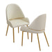 Dining Chair with PU Leather Beige color metal legs (Set of 2) - DTYStore