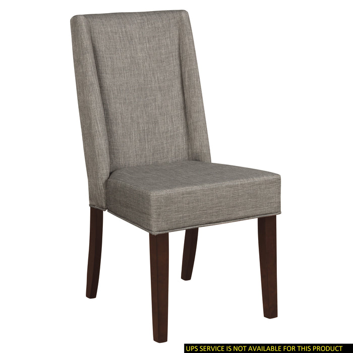 Contemporary Design Dark Brown Finish Dining Chairs Set of 2pc Fabric Upholstered Dining Room Furniture - DTYStore