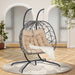 Double Egg Chair with Stand Hanging Indoor Outdoor Wicker Rattan Patio Basket Egg Swing Chair Hammock Egg Chairs with UV Resistant Cushions 600 lbs for Bedroom Balcony Patio - DTYStore