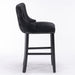 Furniture,Contemporary Velvet Upholstered Wing-Back Barstools with Button Tufted Decoration and Wooden Legs, and Chrome Nailhead Trim, Leisure Style Bar Chairs,Bar stools,Set of 2 (Black),SW1824BK - DTYStore