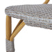 Outdoor PE Rattan and Aluminum Armless French Bistro Chairs, Set of 2, Gray and Bamboo Finish - DTYStore