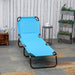 Outsunny Folding Chaise Lounge Pool Chairs, Outdoor Sun Tanning Chairs with 5-Level Reclining Back, Steel Frame for Beach, Yard, Patio, Sky Blue - DTYStore