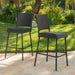 29' Outdoors PE Rattan Armless Barstools, Set of 2, Dark Brown - DTYStore