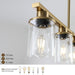 Modern Industrial 5-Light Chandelier with Clear Glass Shades, Golden Metal Frame Hanging Ceiling Light Fixture for Dining Room, Kitchen Island, Living Room (No Bulbs) - DTYStore