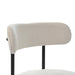 White Boucle Dining Chairs Set of 2,Mid-Century Modern Curved Backrest Chair,Round Upholstered Kitchen Chairs - DTYStore
