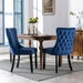 Furniture,Upholstered Wing-Back Dining Chair with Backstitching Nailhead Trim and Solid Wood Legs,Set of 2, Blue,SW8809BL, KD - DTYStore