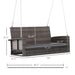 Outsunny 2 Person Wicker Hanging Swing Bench, Front Porch Swing Outdoor Chair with Cushions 550 lbs. Weight Capacity for Backyard, Garden, Grey - DTYStore