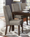 Contemporary Design Dark Brown Finish Dining Chairs Set of 2pc Fabric Upholstered Dining Room Furniture - DTYStore