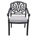 Patio Outdoor Aluminum Dining Armchair With Cushion, Set of 2, Cast Silver - DTYStore