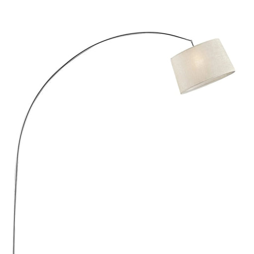84.5' Tall Metal Arch Floor Lamp 'Oma' with Silver finish, Ivory Fabric Shade Default -DTYStore