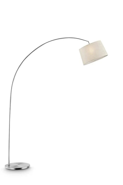 84.5' Tall Metal Arch Floor Lamp 'Oma' with Silver finish, Ivory Fabric Shade Default -DTYStore
