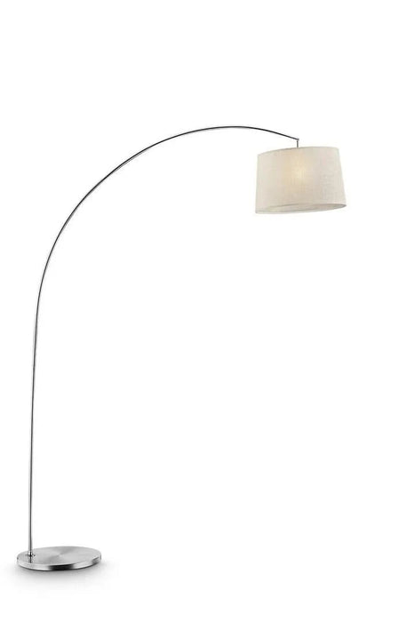 84.5' Tall Metal Arch Floor Lamp 'Oma' with Silver finish, Ivory Fabric Shade Default -DTYStore