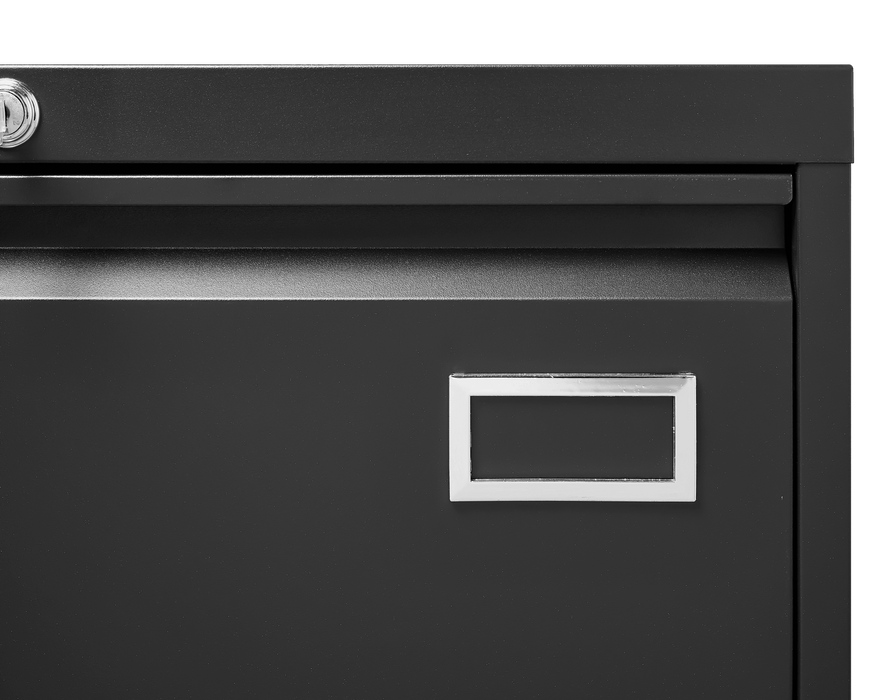 2 Drawer Metal Lateral File Cabinet with Lock,Office Vertical Files Cabinet for Home Office/Legal/Letter/A4,Locking Metal File Cabinet,Assembly Required (Black,with 2 Drawer) - DTYStore