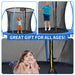 8FT Trampoline with Enclosure - Recreational Trampolines with Ladder and Anti Rust Coating, Pumpkin-shaped Trampoline with Slide and Basket Board, ASTM Approval Outdoor Trampoline for Kids - DTYStore
