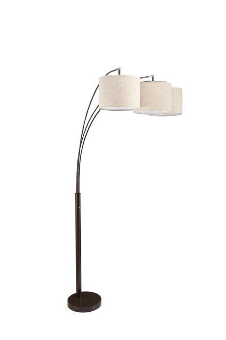84'H ESPRESSO TRIPLE SHADE FLOOR LAMP (3.65/43.20) Default -DTYStore